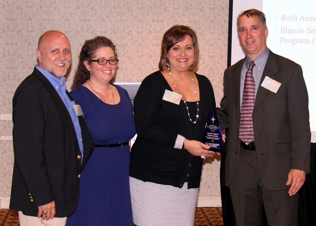 Image of the Illinois SBEAP members receiving the Small Business Environmental Assistance Program Award.