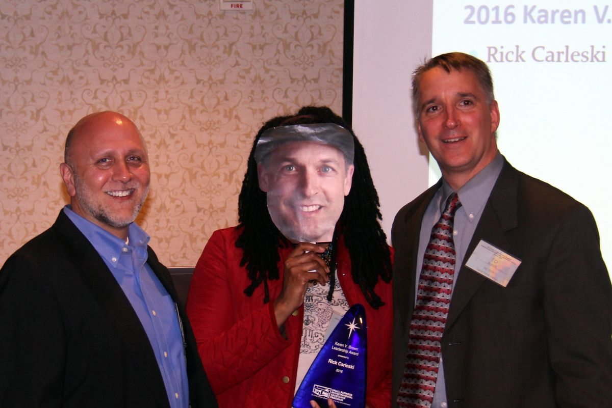 Image of Rick Carleski receiving the Karen V. Brown Leadership Award.