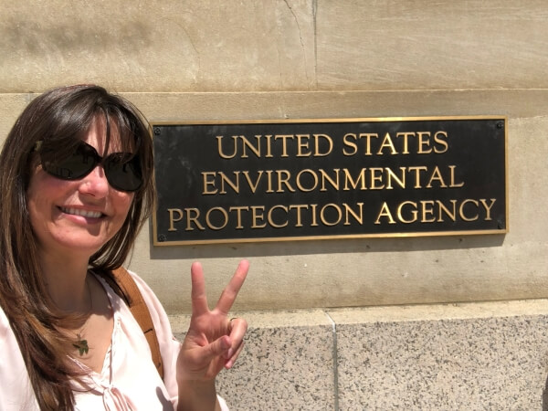 Image of Jennifer outside the EPA building. 