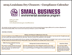 Louisiana Dry Clean Calendar